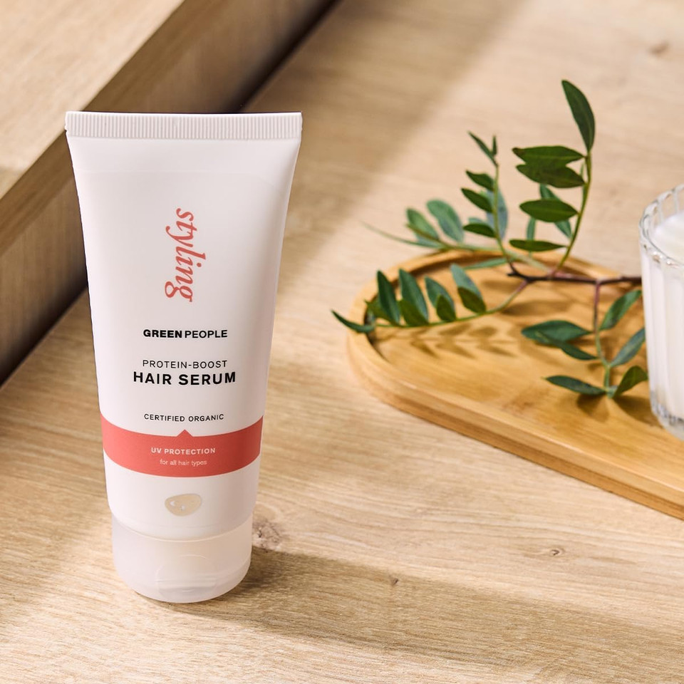 Green People Protein-Boost Hair Serum - For Volume & Light Hold - Silicone & SLS Free - Natural, Organic & Vegan, 100ml