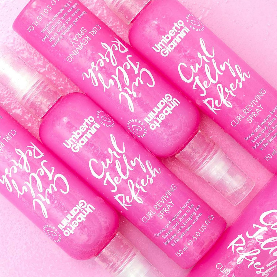 Umberto Giannini Curl Jelly Refresh - Curl Refreshing Styling Spray for Zero Frizz, Defined Curls - Moisturising Spray & Scrunch Curl and Wavy Hair Styling 2 Pack