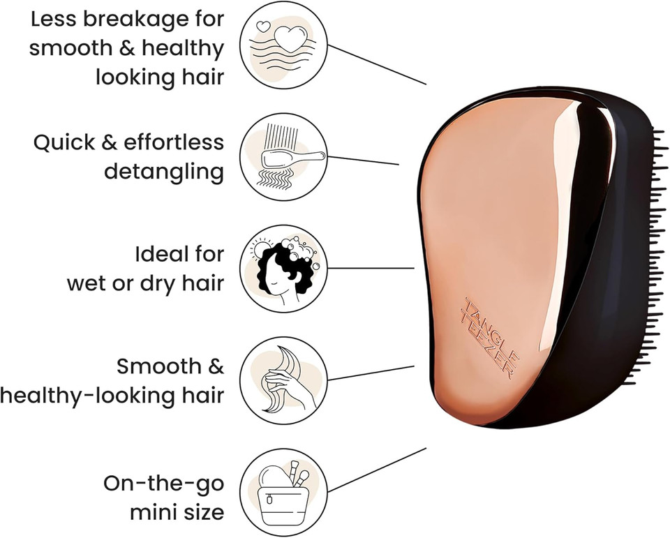 Tangle Teezer | The Compact Styler Detangling Hairbrush | Travel-Friendly with Protective Cover & Two-Tiered Teeth Design | Perfect for Wet, Dry & Flyaway Hair | Sweet Lilac & Yellow Chrome Tangle Teezer | The Compact Styler Detangling Hairbrush | Travel-Friendly with Protective Cover & Two-Tiered Teeth Design | Perfect for Wet, Dry & Flyaway Hair | Sweet Lilac & Yellow Chrome