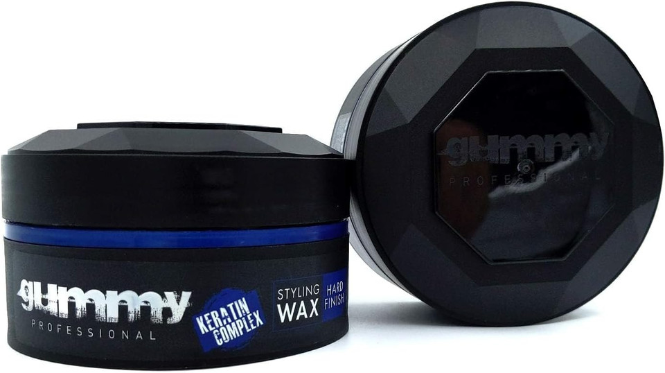Gummy Professional Styling Wax Hard Finish 3 x 150 ml - Shiny Hair Wax for Men - Strong Hold, Flexible Style, Visible Shine, Easy Application
