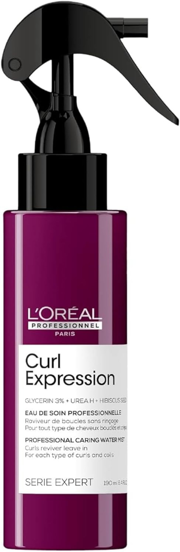 L'Oréal Professionnel Caring Reviving Spray, For Curly & Coily Hair, With Glycerin, Urea H and Hibiscus Seed Extract, Serie Expert Curl Expression, 190 ml L'Oréal Professionnel Caring Reviving Spray, For Curly & Coily Hair, With Glycerin, Urea H and Hibiscus Seed Extract, Serie Expert Curl Expression, 190 ml