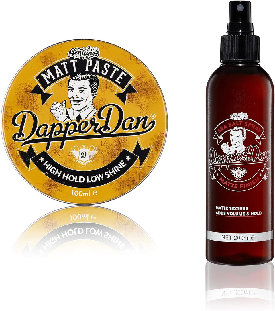 Dapper Dan Matt Paste, High Hold Low Shine Paste for Men 1 x 100ml and Dapper Dan Sea Salt Spray for Matte Textured Finish 1 x 200ml Dapper Dan Matt Paste, High Hold Low Shine Paste for Men 1 x 100ml and Dapper Dan Sea Salt Spray for Matte Textured Finish 1 x 200ml
