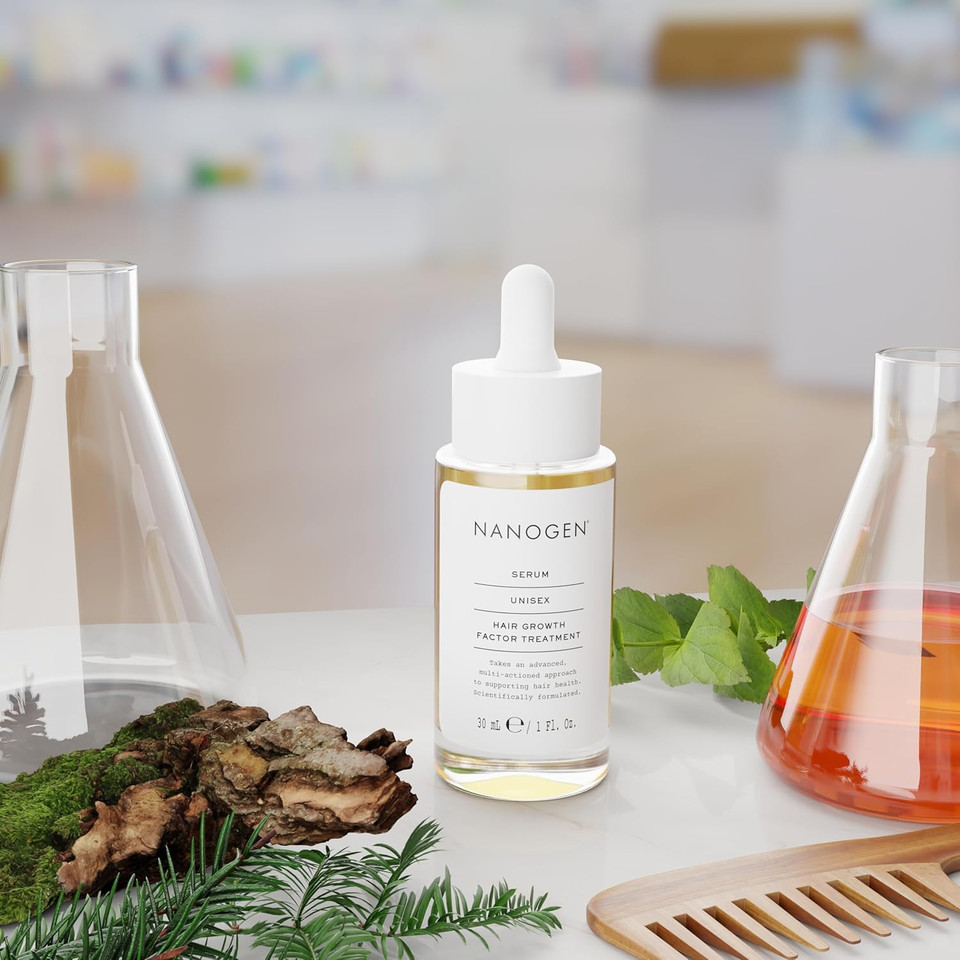 Nanogen Hair Growth Factor Treatment Serum with Pea Sprout Extract, Larix Bark and Peptides - 30ml