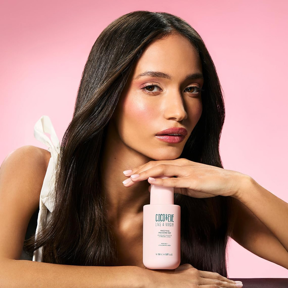 Coco & Eve Frizz Fix & Pro Shine Mist - 72H Frizz Control & Instant Shine | Lightweight Heat Protectant | Moisturizing, Smoothing, Detangling Spray | For Damaged Hair & All Hair Types (150ml)