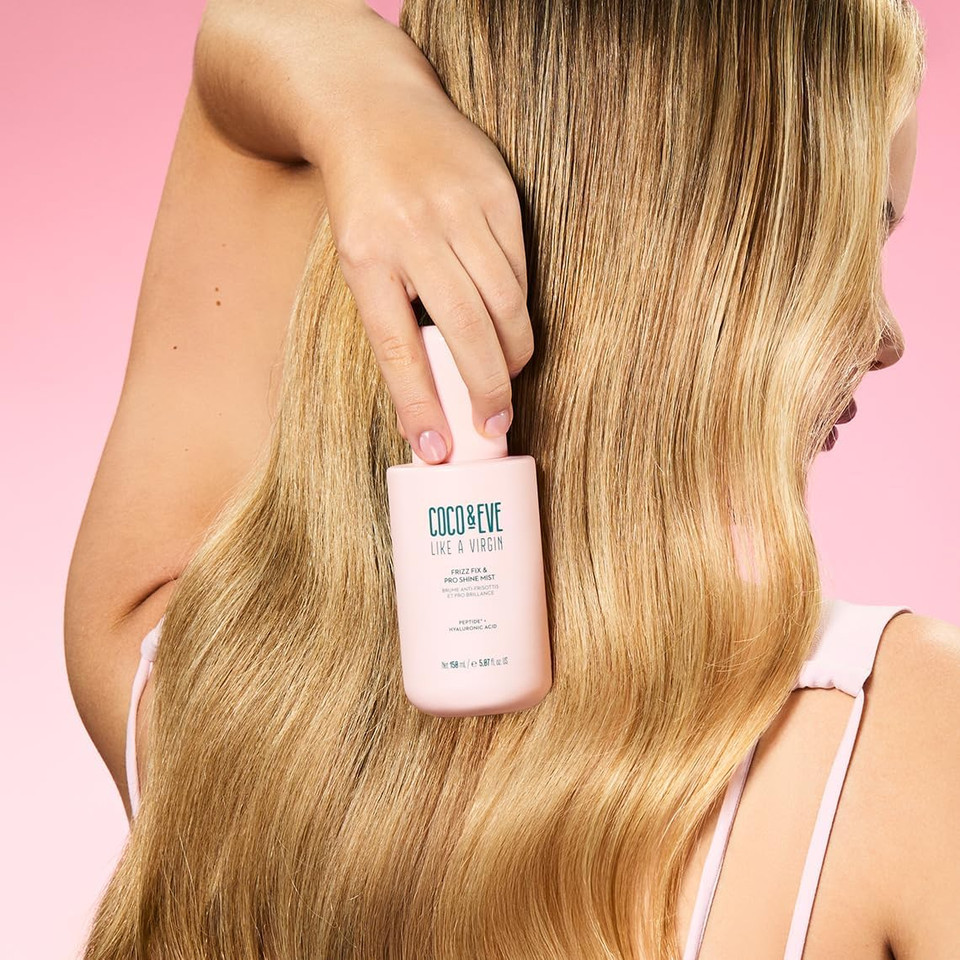Coco & Eve Frizz Fix & Pro Shine Mist - 72H Frizz Control & Instant Shine | Lightweight Heat Protectant | Moisturizing, Smoothing, Detangling Spray | For Damaged Hair & All Hair Types (150ml)