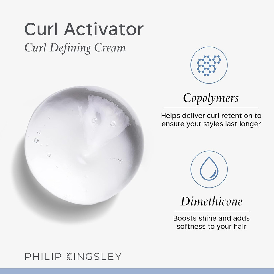 Philip Kingsley | Curl Activator | Curl Defining and Enhancing Cream | For Curly and Wavy Hair types | Natural Curl Enhancer Styling Product with Medium Hold | 100ml