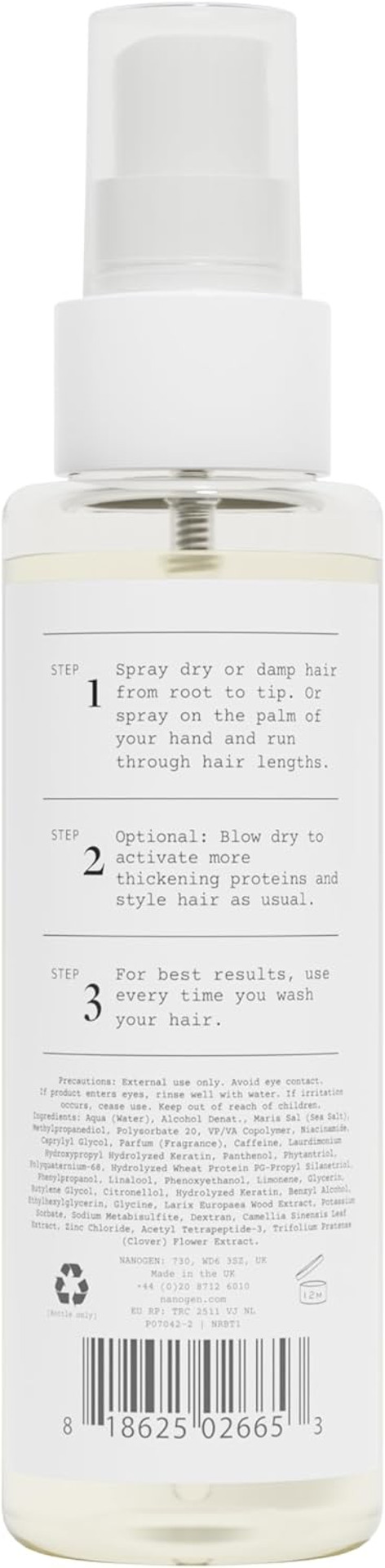 Nanogen Root Boost Hair Thickening Spray 100ml - Light and nourishing to give instant life to your hair (Pack of 2) Nanogen Root Boost Hair Thickening Spray 100ml - Light and nourishing to give instant life to your hair (Pack of 2)