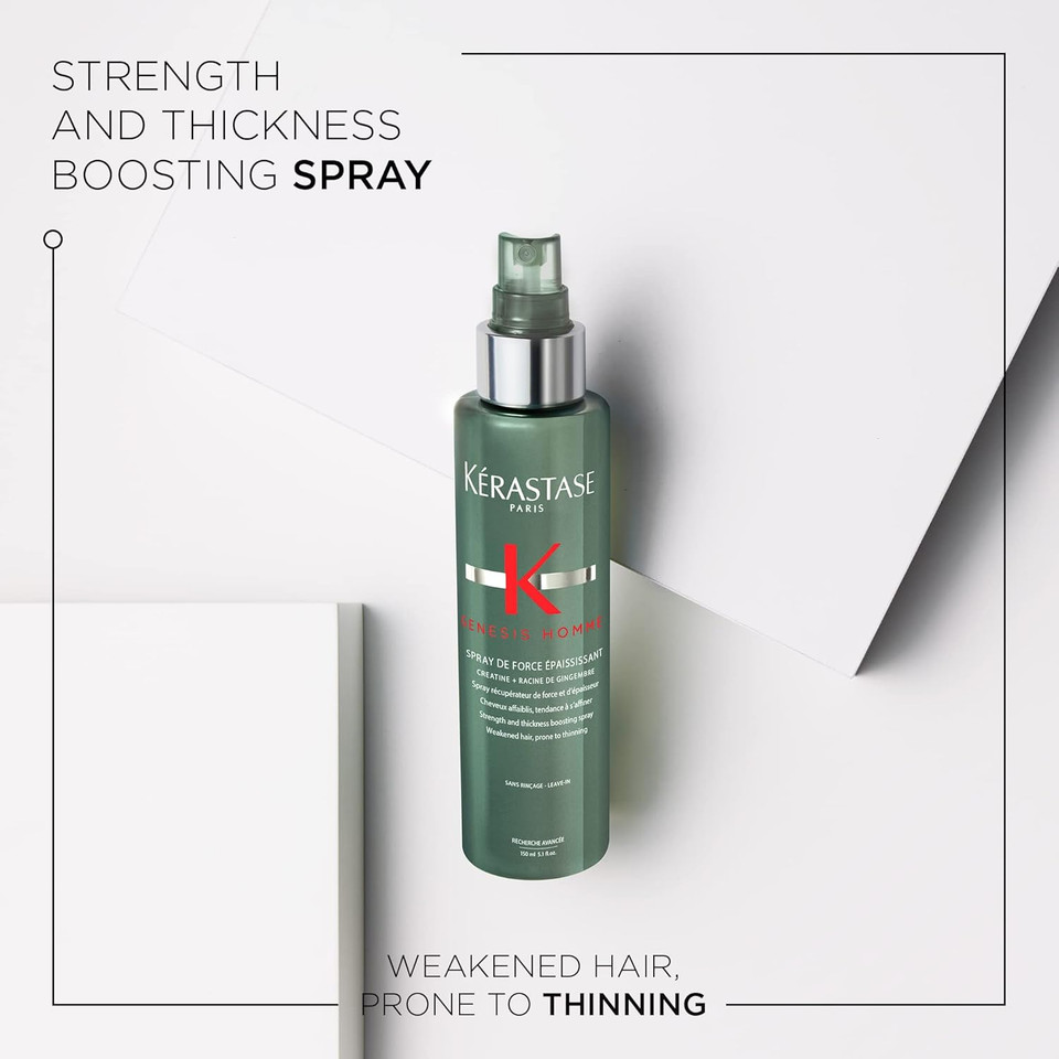 Kérastase Genesis Homme, Strength and Thickness Boosting Hair Spray, for Weakened and Thinning Hair, Spray de Force Épaississant, 150 ml