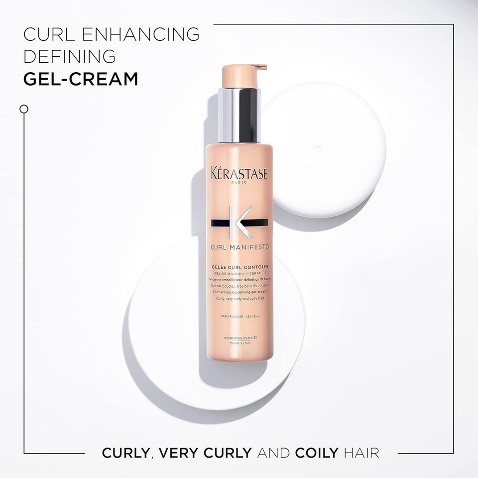 Kérastase Curl Manifesto, Medium Hold Gel Cream Mousse, Definition & Bounce, For Curly Hair, With Manuka Honey & Ceramide, Gelée Curl Contour, 150ml