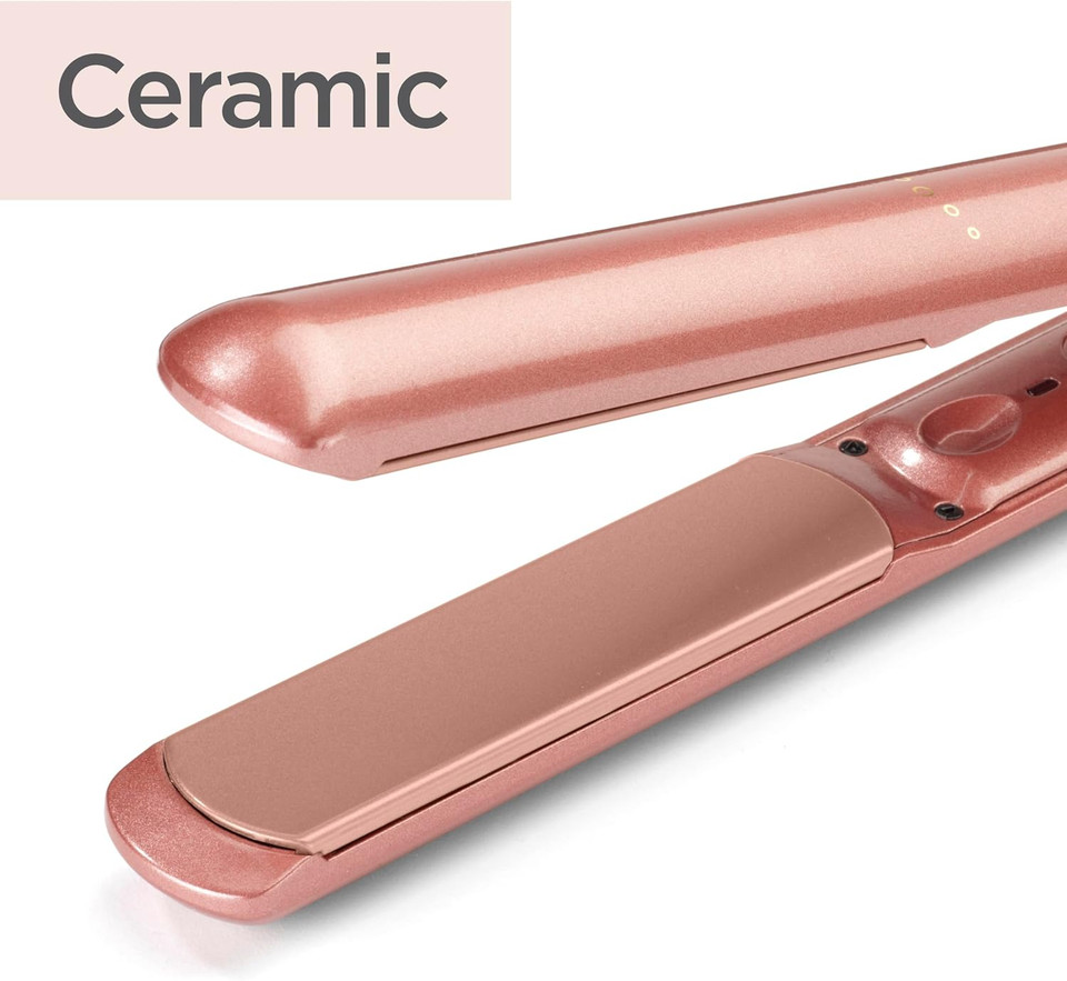 BaByliss Rose Gold Hair Straighteners - Ceramic Plates for Smooth Styling, Multi-voltage Worldwide use, Ultra-fast 15 Second Heat Up, 3 Heat Settings Up To 235°C, 2598BU BaByliss Rose Gold Hair Straighteners - Ceramic Plates for Smooth Styling, Multi-voltage Worldwide use, Ultra-fast 15 Second Heat Up, 3 Heat Settings Up To 235°C, 2598BU