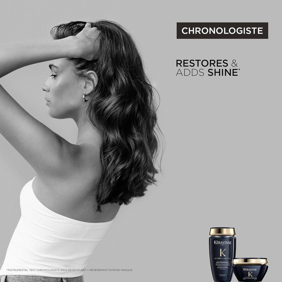 Kérastase Chronologiste, Youth Revitalising Blow-Dry Care, For Lengths and Ends, With Hyaluronic Acid, Abyssine & Vitamin E, Thermique Regénérant, 200ml