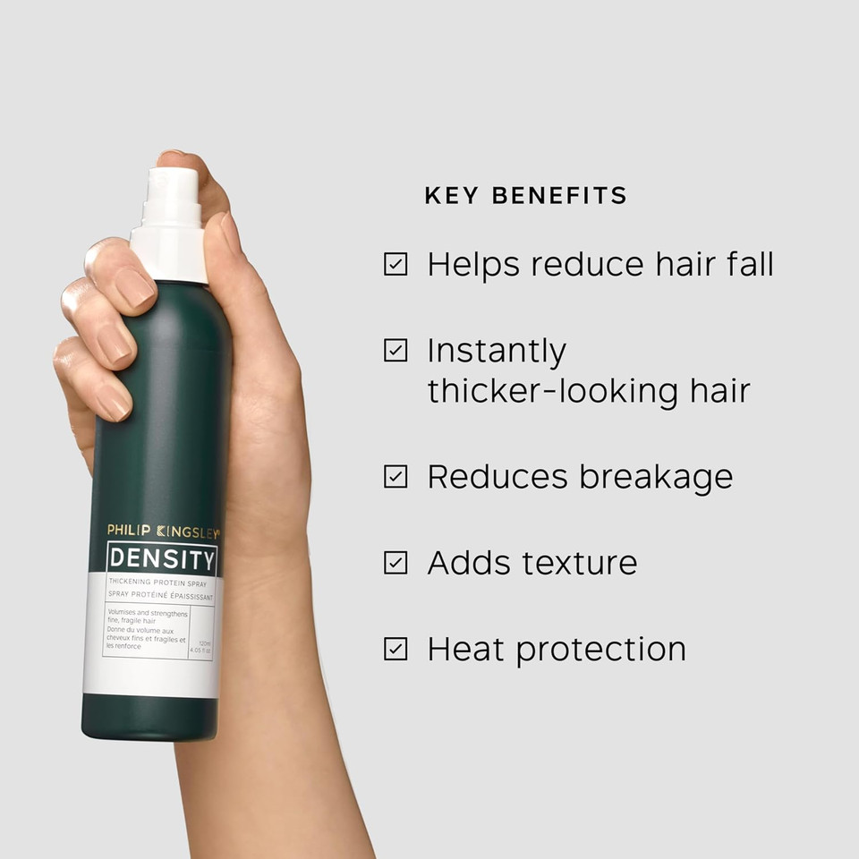 Philip Kingsley | Density Thickening Protein Spray | Volumizing Spray Treatment for Hair Loss and Thinning, Fine, Fragile and Damaged Hair | 120ml