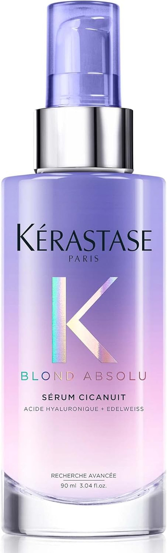Kérastase Blond Absolu, Conditioning Leave-In Hair Serum, Overnight Treatment, For Lightened or Highlighted Hair, With Hyaluronic Acid & Edelweiss Flower, Sérum Cicanuit, 90ml