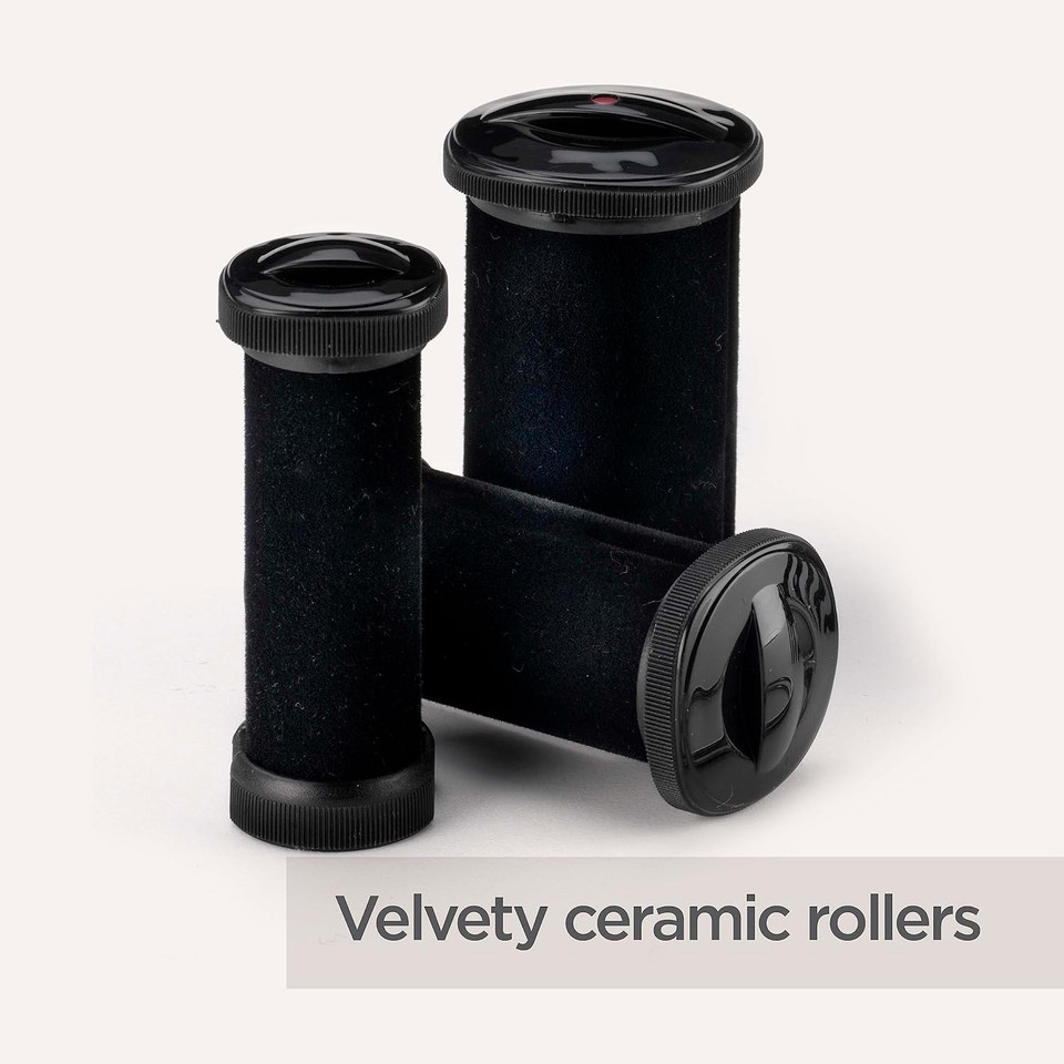 BaByliss Thermo-Ceramic Heated Hair Rollers, Long Lasting Curls, 20 Hair Rollers with Pins, All Hair Types, Anti-Frizz, Black, 3035U BaByliss Thermo-Ceramic Heated Hair Rollers, Long Lasting Curls, 20 Hair Rollers with Pins, All Hair Types, Anti-Frizz, Black, 3035U