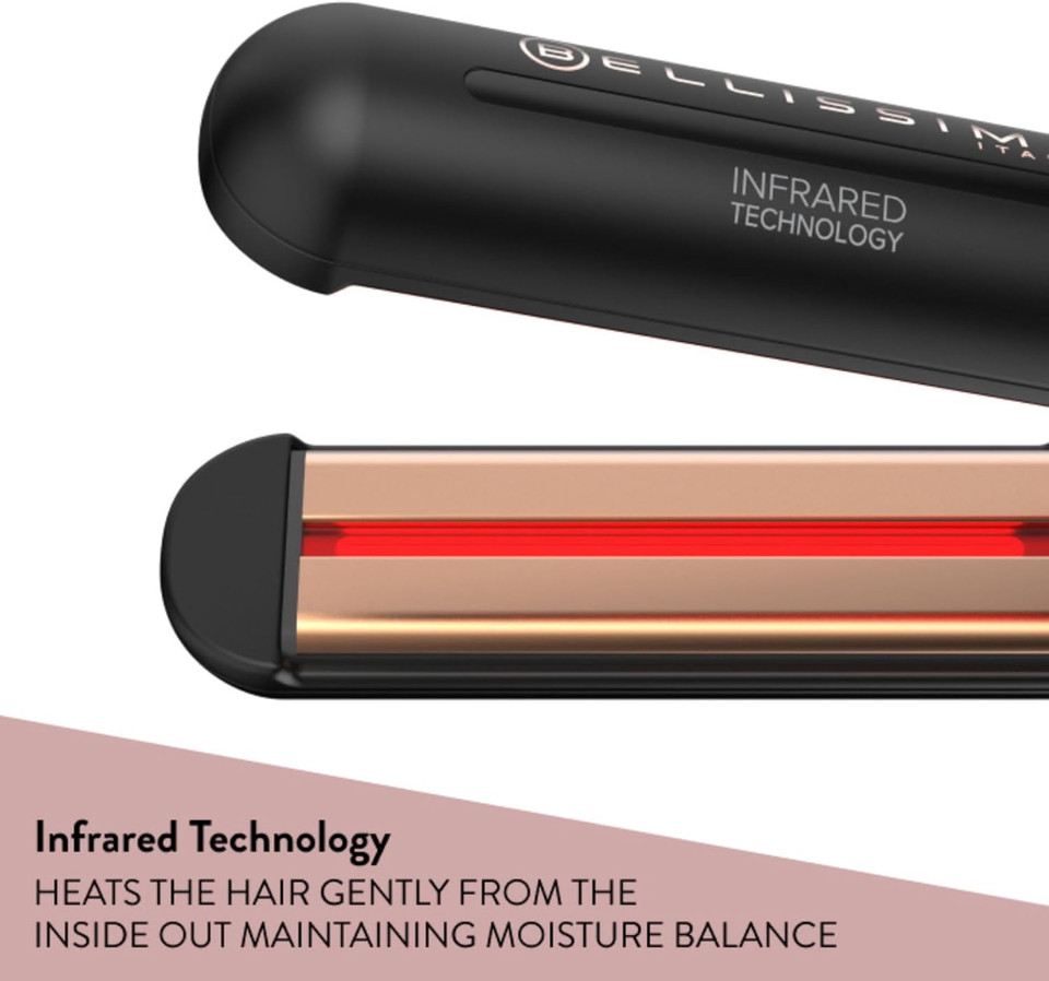 Bellissima Creativity Infrared Hair Straightener  Ceramic Plating with Infrared, Keratin Technology for Sleek Hair, 130°C-230°C Adjustable Temperatures. Quick Heat Up, Digital Display, Anti-Frizz Bellissima Creativity Infrared Hair Straightener  Ceramic Plating with Infrared, Keratin Technology for Sleek Hair, 130°C-230°C Adjustable Temperatures. Quick Heat Up, Digital Display, Anti-Frizz