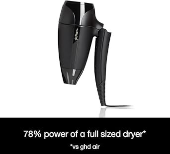 ghd Flight+ Travel Hair Dryer - Compact, Lightweight, Dual Voltage, Powerful Drying with Luxurious Travel Case