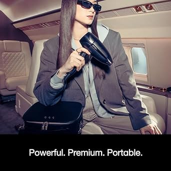 ghd Flight+ Travel Hair Dryer - Compact, Lightweight, Dual Voltage, Powerful Drying with Luxurious Travel Case