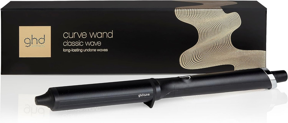 ghd Curve® Classic Wave Wand, 38mm - 26mm Oval Shaped Barrel, for Long-lasting Undone Texture or Glamourous Hollywood Waves, Optimum Styling Temp 185ºC, Protective Cool Tip, Auto Sleep Mode Black ghd Curve® Classic Wave Wand, 38mm - 26mm Oval Shaped Barrel, for Long-lasting Undone Texture or Glamourous Hollywood Waves, Optimum Styling Temp 185ºC, Protective Cool Tip, Auto Sleep Mode Black