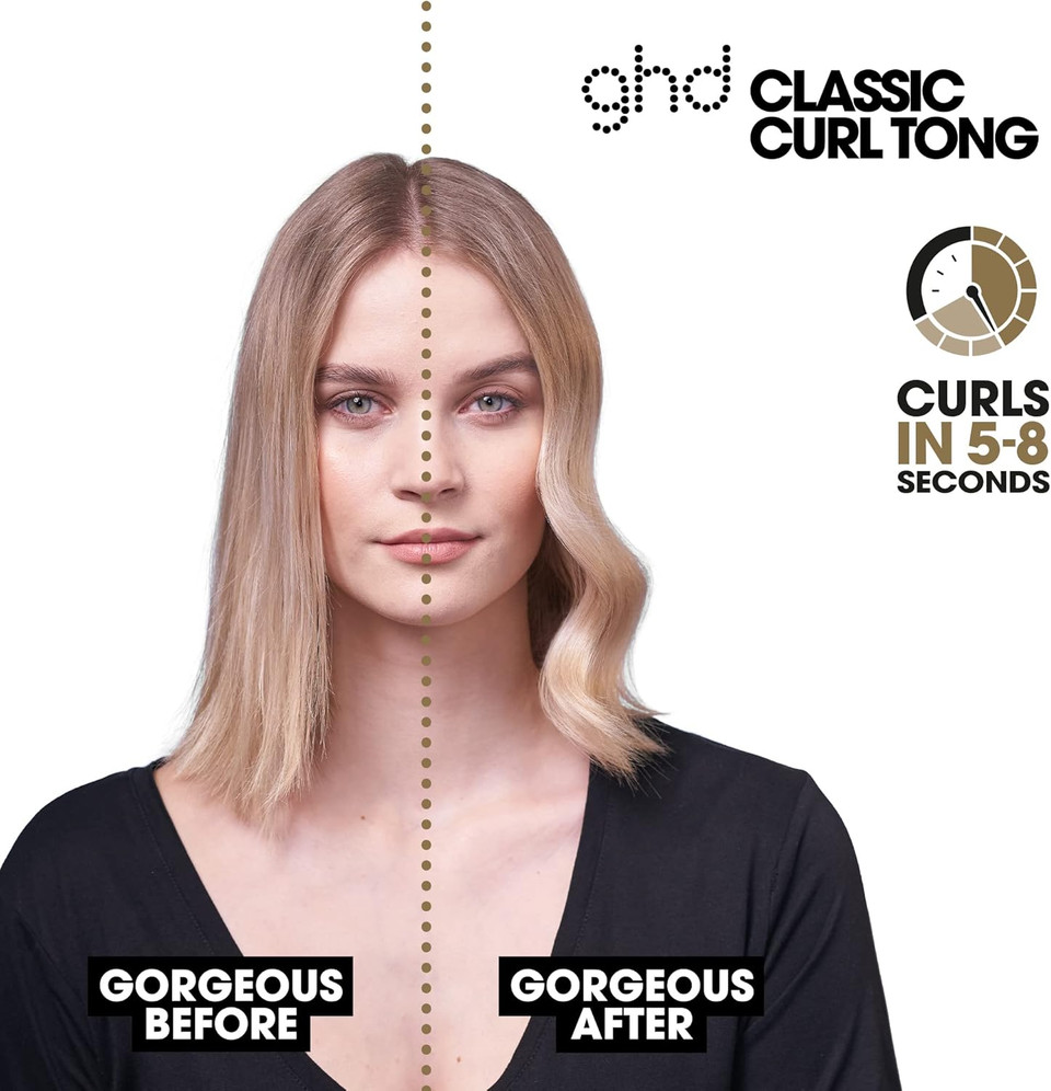 ghd Curve® Curl Tongs, For Lasting Healthy-Looking Curls, With Ultra-Zone Technology And Optimum Styling Temp 185ºC, Protective Cool Tip, Auto Sleep Mode