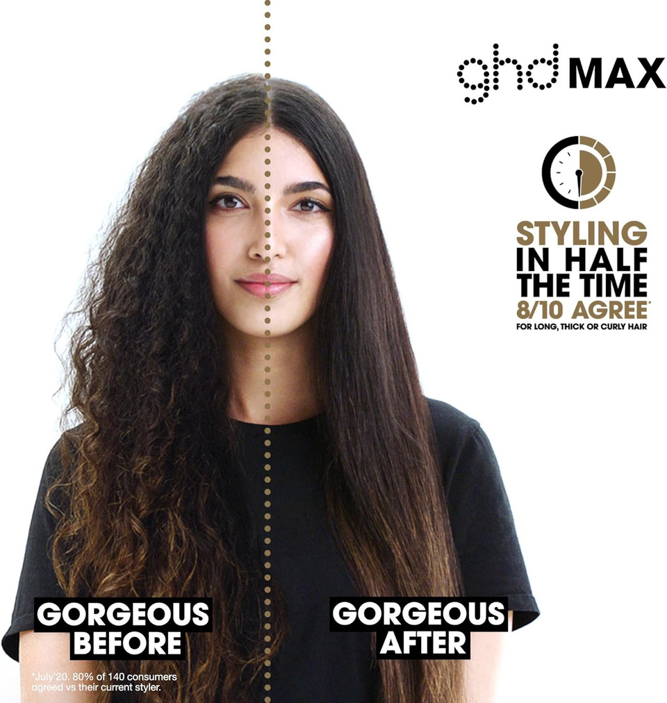 ghd Max Professional Hair Straightener, Wide 1.65" Styling Plates for Quick Easy Styling, Frizz Free, Smooth, Sleek Results