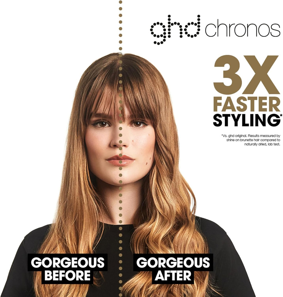 ghd Chronos Professional Styler - Our Best Hair Straightener, One Stroke High-Definition Results That Last 24hrs, 3X More Breakage Protection, 2X Less frizz, 20 sec Heat up, 10 min Sleep Mode