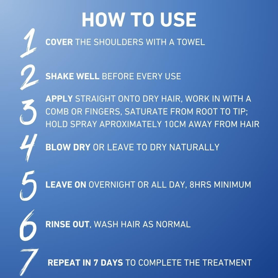 Hedrin Once Spray Gel, Fast, No Fuss Lice & Nit Treatment, Kills Head Lice & Eggs in 5 Minutes, Clinically Tested, Suitable for Adults & Children, 60ml, 2 x 30ml treatments