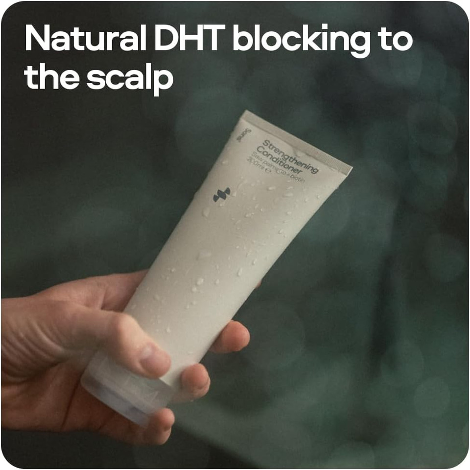 Sons Strengthening Conditioner. DHT Blocking and Anti-Dandruff Formula With Saw Palmetto, Argan Oil, & Biotin. Sulphate & Paraben Free. Itchy Scalp Treatment. 1 Month Supply. Made in Europe