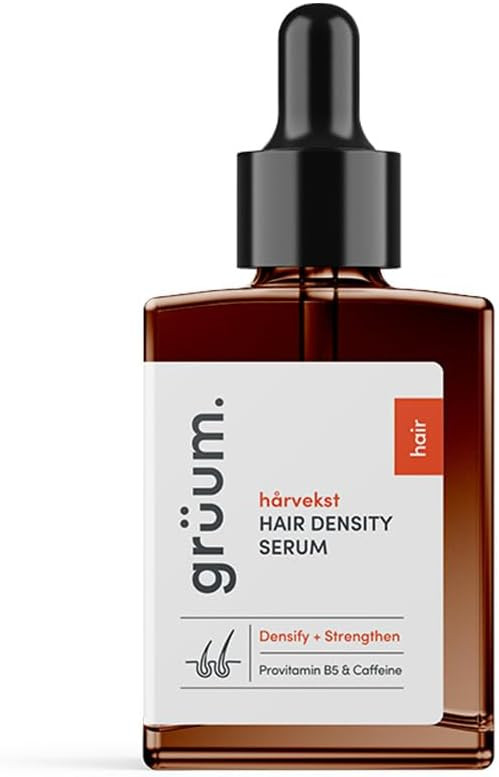 grüum Hair Density Serum 30ml - Lightweight Leave in Caffeine Hair Growth Serum for Thick, Denser & Healthy Hairs - Anti Hairs Loss Scalp Serums for Men & Women with 5% Provitamin 5 and Caffeine