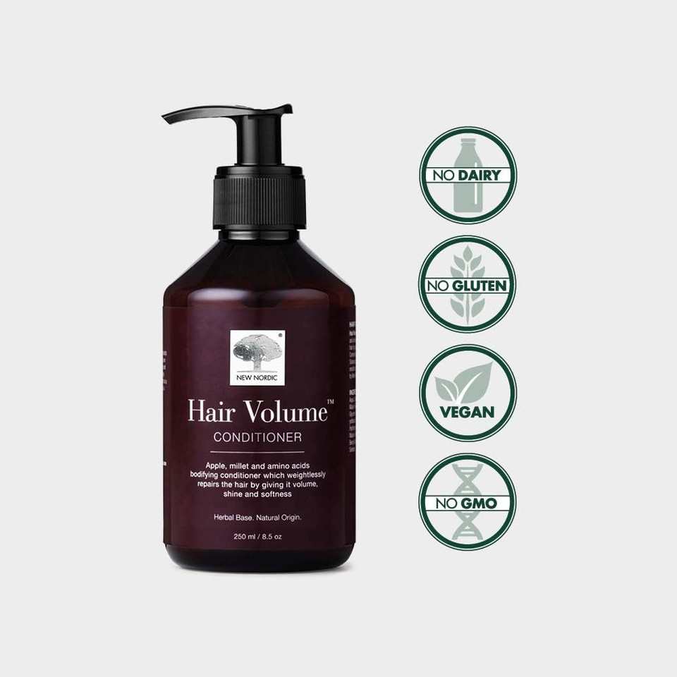 New Nordic Hair Volume Conditioner 250ml - Herbal Based Hair Repair and Thickening Conditioner for Dry Damaged Hair - Suitable for Men and Women