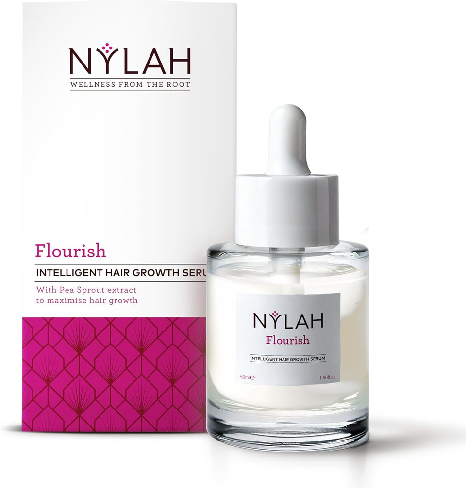 NYLAH Flourish Intelligent Hair Growth Serum 50ml hair growth-boosting & thickening serum for afro & curly hair  Clinically proven to reduce shedding, strengthen roots & support scalp health