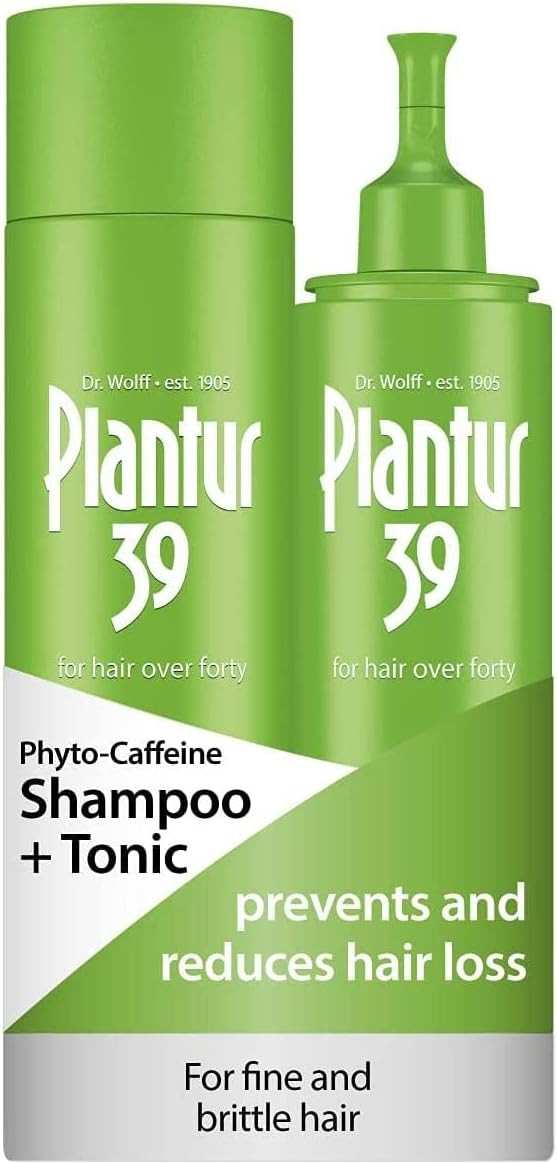 Plantur 39 Caffeine Shampoo and Tonic Set Prevents and Reduces Hair Loss | For Fine Brittle Hair | Supports Hair Growth | Women Hair Care Made in Germany | Set of 250ml Shampoo and 200ml Tonic