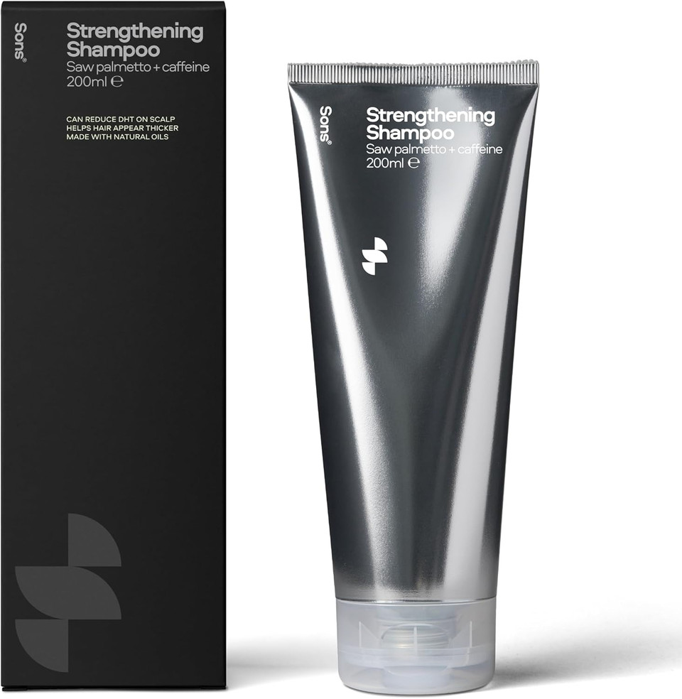 Sons Hair Growth Shampoo For Men. DHT Blocker. Thickening Formula Promotes Strong & Thick Regrowth. Contains Saw Palmetto, Argan Oil, Caffeine, & Rosemary. 3 Month Supply. Made in Europe