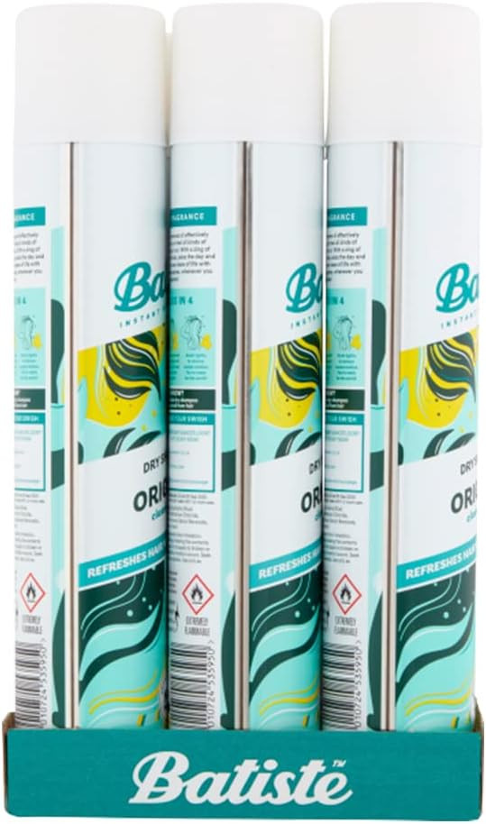 Batiste Dry Shampoo Original 200ml, Fresh & Clean Fragrance, No Rinse Spray to Refresh Hair in Between Washes