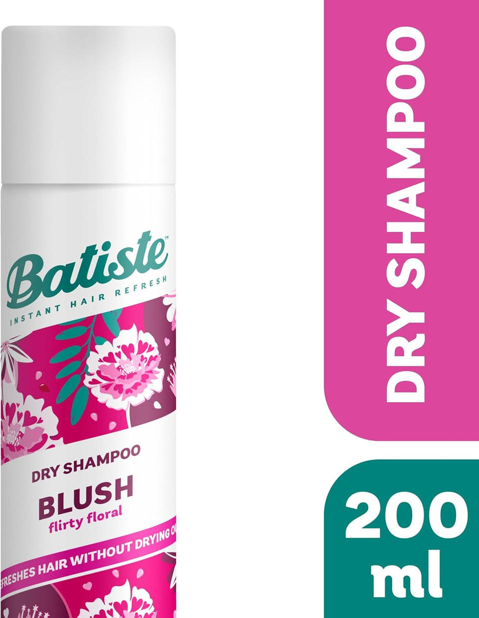 Batiste Dry Shampoo in Blush 200ml, Floral & Flirty Fragrance, No Rinse Spray to Refresh Hair in Between Washes (Packing May Vary) Batiste Dry Shampoo in Blush 200ml, Floral & Flirty Fragrance, No Rinse Spray to Refresh Hair in Between Washes (Packing May Vary)