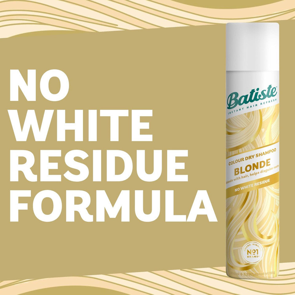 Batiste Dry Shampoo in Blondes with a Hint of Colour 200ml, No Rinse Spray to Refresh Hair in Between Washes, No White Residue for Blonde or Highlighted Hair (Packaging may vary)
