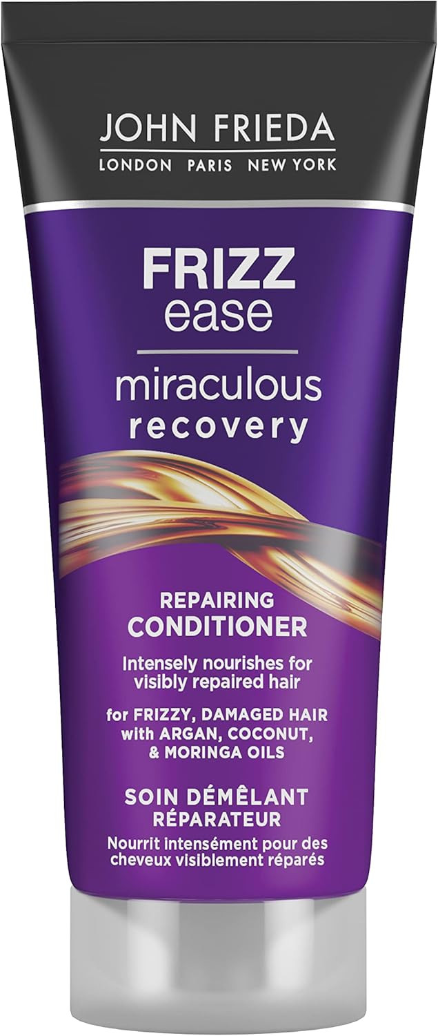 John Frieda Miraculous Recovery Conditioner 75ml, Travel Conditioner for Dry, Damaged Hair, Mini Conditioner for Dry Hair (Pack of 2)