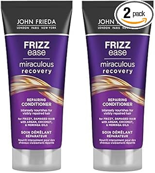 John Frieda Miraculous Recovery Conditioner 75ml, Travel Conditioner for Dry, Damaged Hair, Mini Conditioner for Dry Hair (Pack of 2)