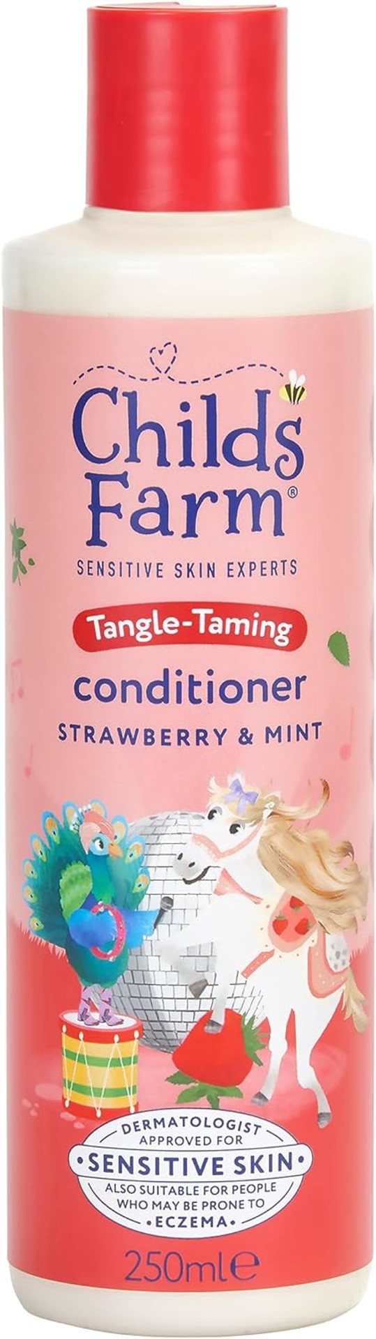 Childs Farm Tangle Taming Conditioner, Straight or Wavy Hair, Gentle, Tear Free, Strawberry and Mint, Kids, Baby, 250ml Childs Farm Tangle Taming Conditioner, Straight or Wavy Hair, Gentle, Tear Free, Strawberry and Mint, Kids, Baby, 250ml