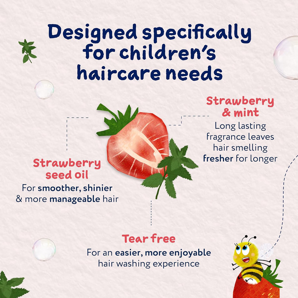 Childs Farm Tangle Taming Conditioner, Straight or Wavy Hair, Gentle, Tear Free, Strawberry and Mint, Kids, Baby, 250ml Childs Farm Tangle Taming Conditioner, Straight or Wavy Hair, Gentle, Tear Free, Strawberry and Mint, Kids, Baby, 250ml