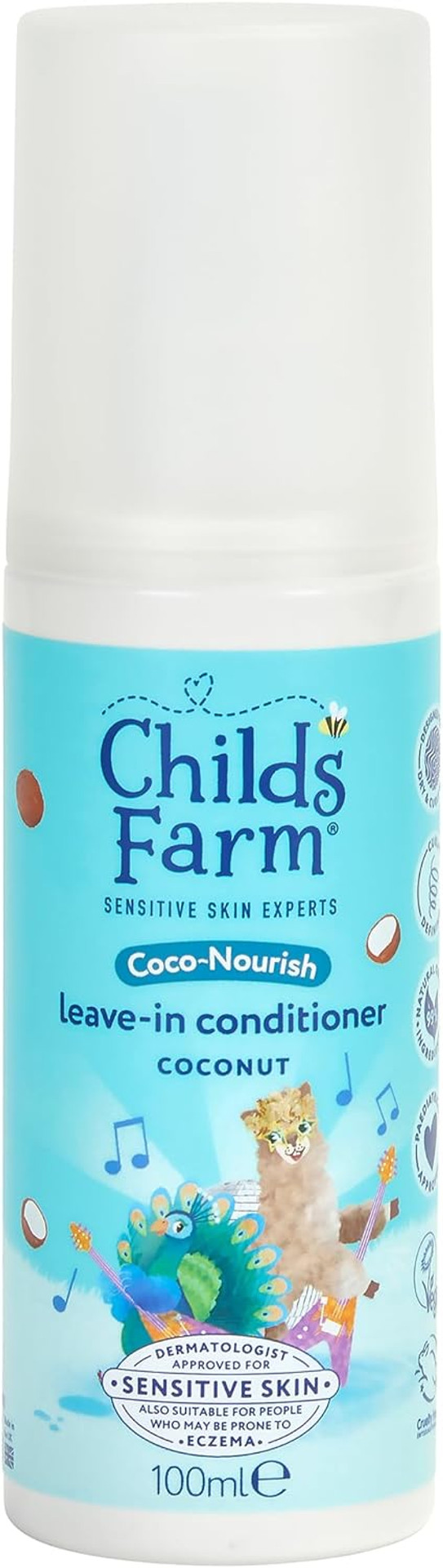Childs Farm Coco-Nourish Leave-in Conditioner Hair Spray, Define Curls, Smooth, Styling Protector, Coconut, Kids, 100ml