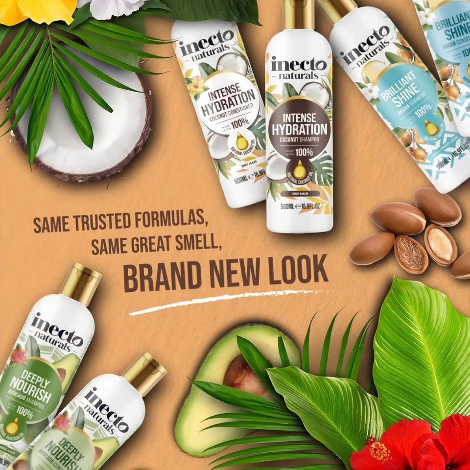 INECTO Natural Coconut Conditioner 500ml, Super-Creamy Infused with Pure Organic Coconut Oil, Silky Smooth Relief, Hydrated Hair