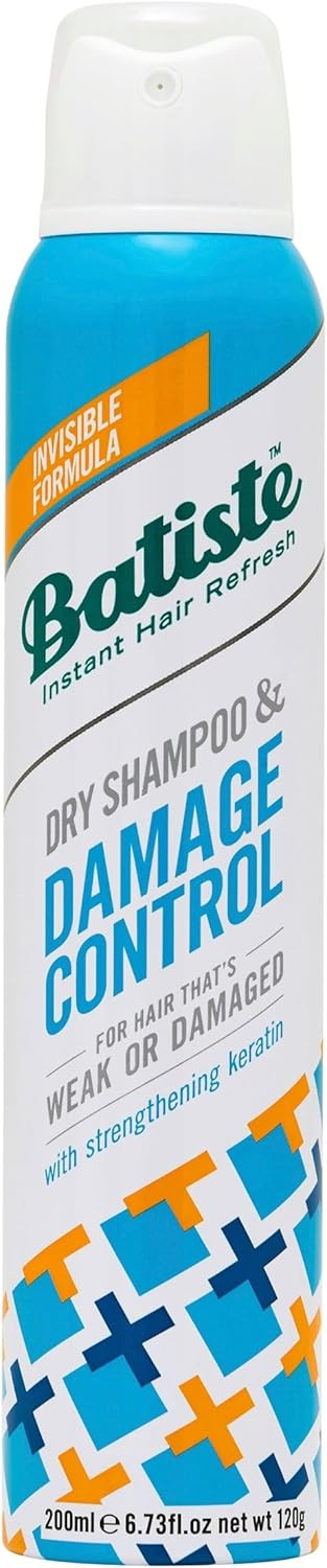 Batiste Dry Shampoo Damage Control 200ml, Hair Benefits For Weak or Damaged Hair, with Keratin, No Rinse Spray to Refresh Hair in Between Washes