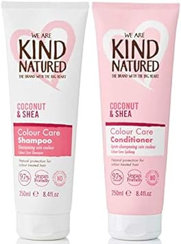 Kind Natured Colour Care Shampoo - Coconut & Shea 250ml. For coloured hair. Hair is left softer, more manageable and colour vibrant. 97% Natural ingredients