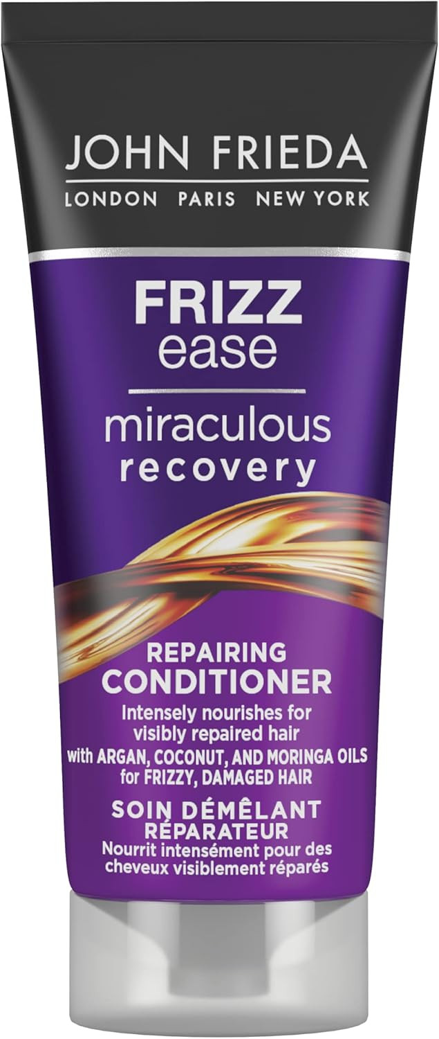 John Frieda Frizz Ease Miraculous Recovery Mini Conditioner 50ml, Repairing Travel Conditioner for Damaged Hair and Split Ends