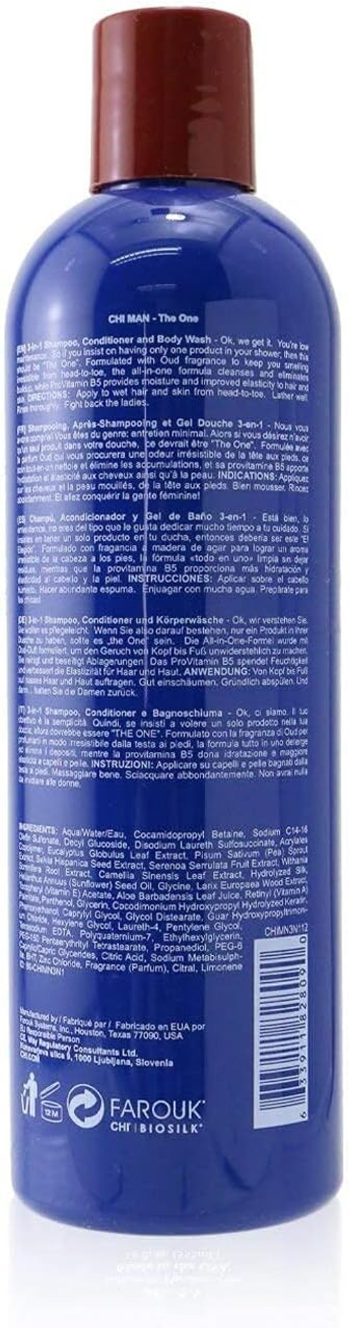 CHI Man The One 3-in-1 Shampoo, Conditioner & Body Wash, 355 ml