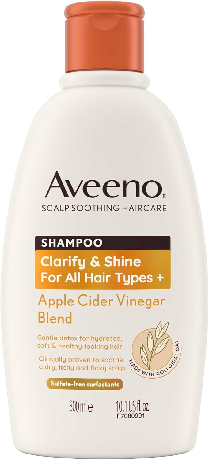 Aveeno Clarify and Shine Apple Cider Vinegar Scalp Soothing Shampoo for all Hair Types 300ml
