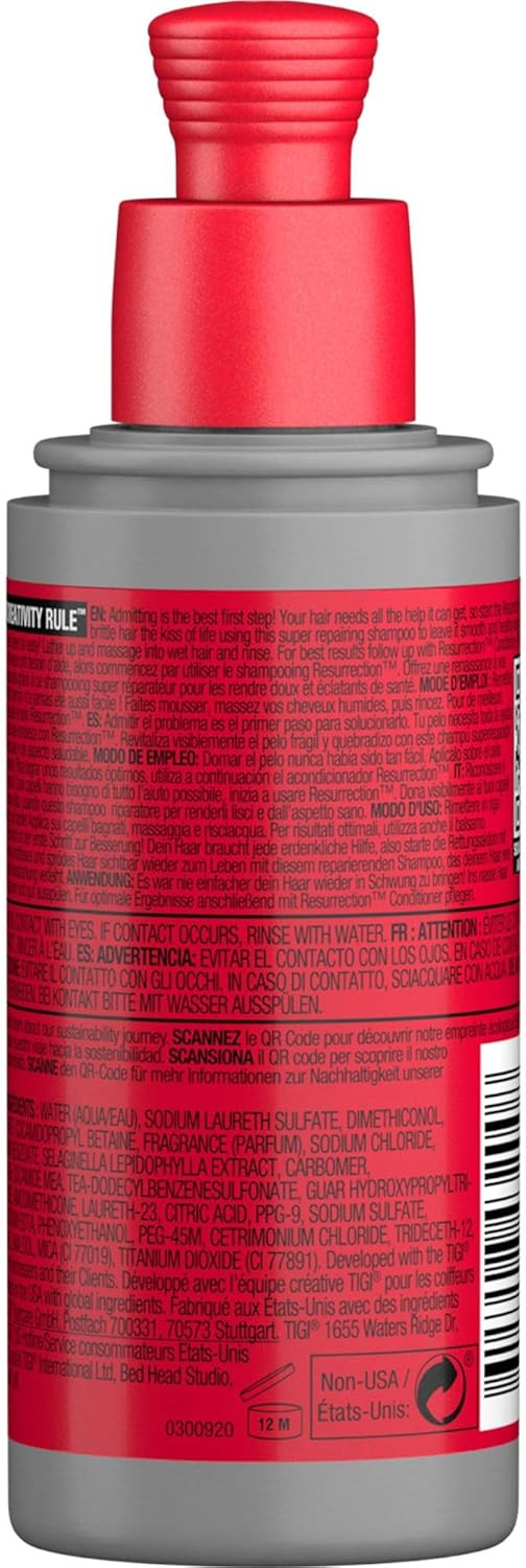 Bed Head by TIGI - Resurrection Repair Shampoo - Ideal for Damaged Hair - Travel Size - 100 ml