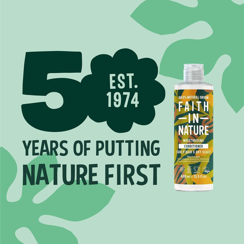 Faith In Nature Natural Shea & Argan Conditioner, Moisturising for Curly Hair & Dry Scalp, Vegan & Cruelty Free, No SLS, Silicones or Parabens, 400ml Faith In Nature Natural Shea & Argan Conditioner, Moisturising for Curly Hair & Dry Scalp, Vegan & Cruelty Free, No SLS, Silicones or Parabens, 400ml