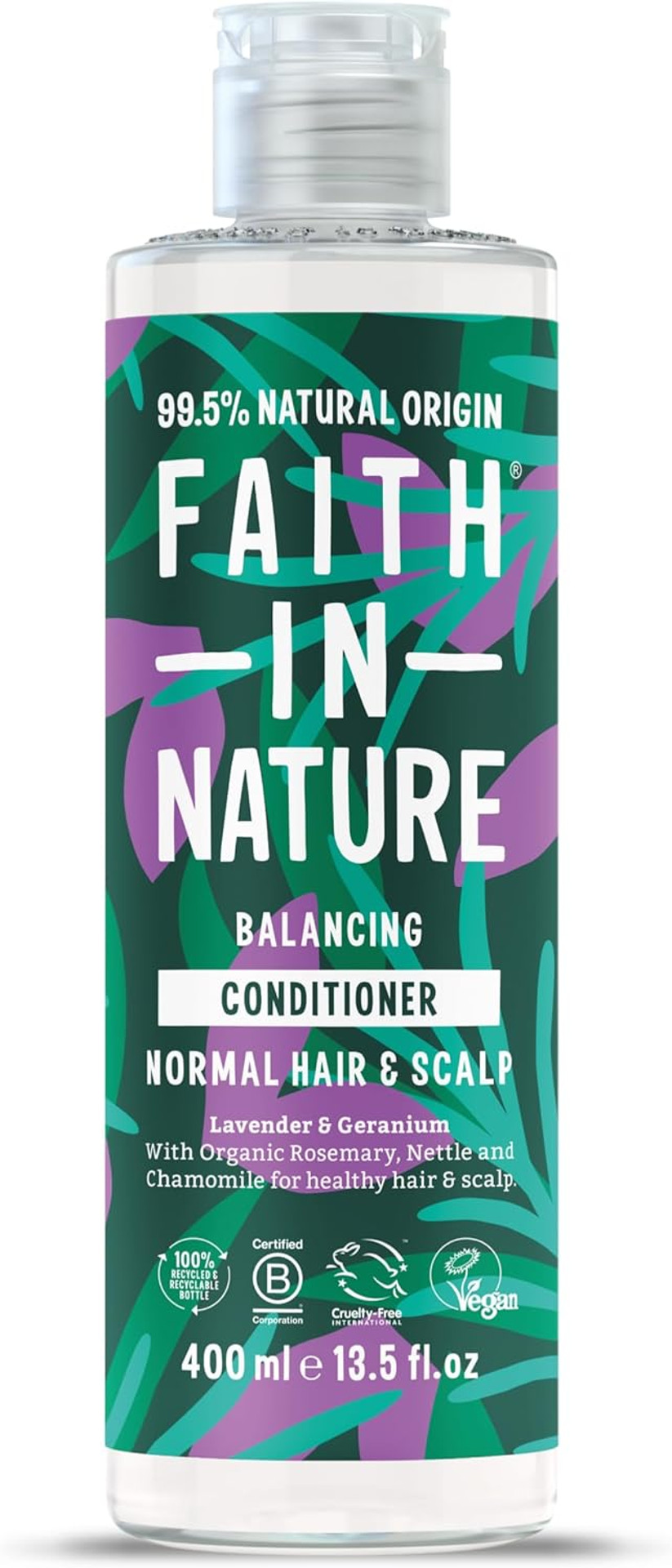 Faith In Nature Natural Lavender & Geranium Conditioner, Balancing for Normal Hair & Scalp, Vegan & Cruelty Free, No SLS, Silicones or Parabens, 400ml Faith In Nature Natural Lavender & Geranium Conditioner, Balancing for Normal Hair & Scalp, Vegan & Cruelty Free, No SLS, Silicones or Parabens, 400ml