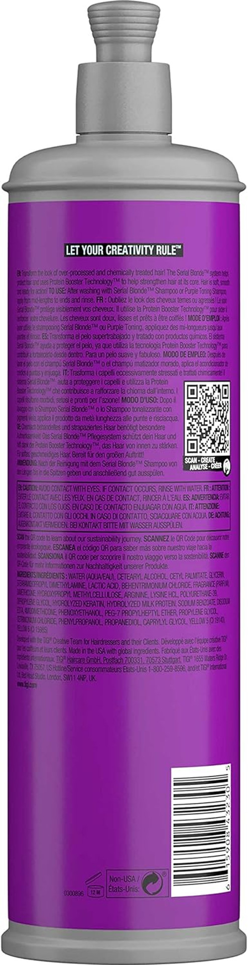 Bed Head by TIGI - Serial Blonde Conditioner - Ideal for Natural and Coloured Blonde Hair - 600ml